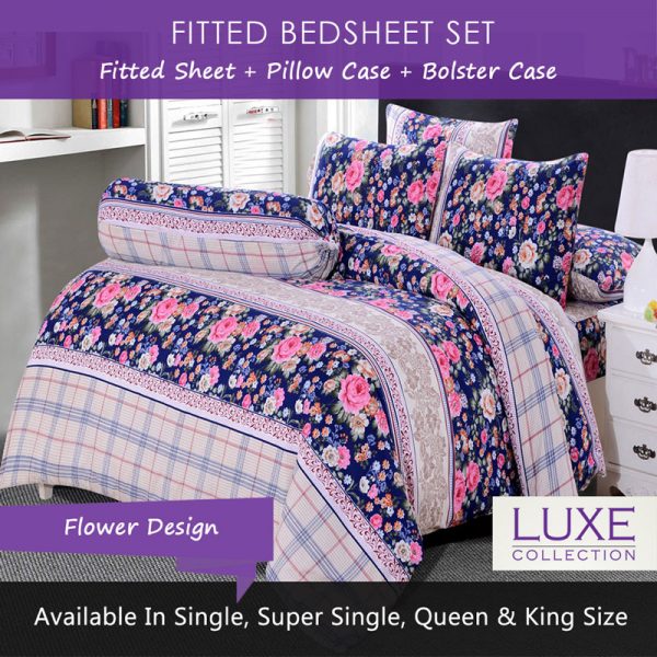 Super Single Bedsheet Set Fitted Bedsheet Set Bedding SG