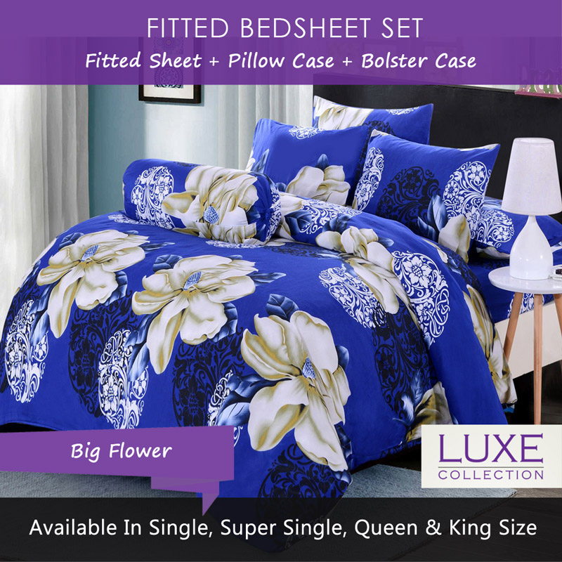 Fl Bedsheet Set Big Flower, Big King Size Bed Sheet