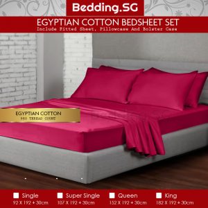 Egyptian Cotton Bed Sheet Red