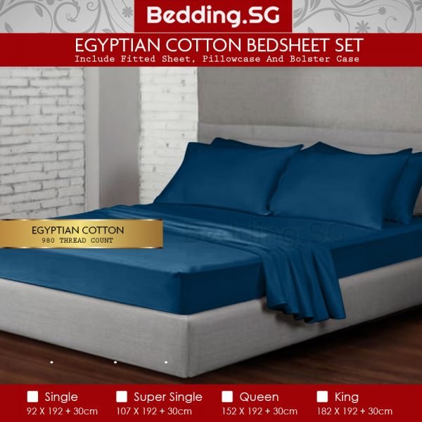 Egyptian Cotton Bedsheet Blue