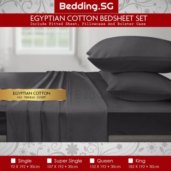 Egyptian Cotton Bedsheet Set Grey