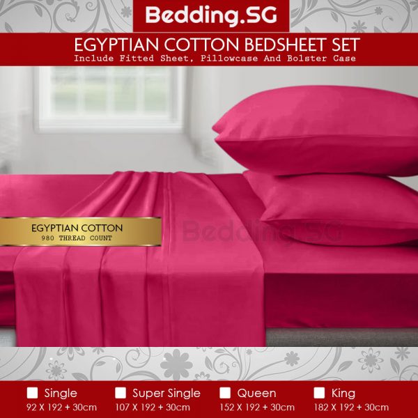 Red Egyptian Cotton Bedsheet Set