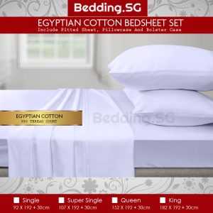 White Egyptian Cotton Bedsheet Set