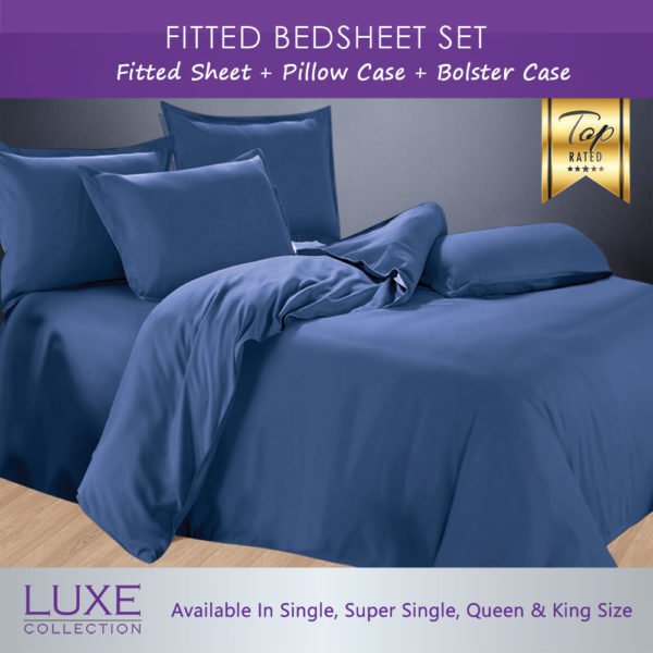 Bedsheet Set - Grey Navy Beige - All 4 Sizes - Image 2