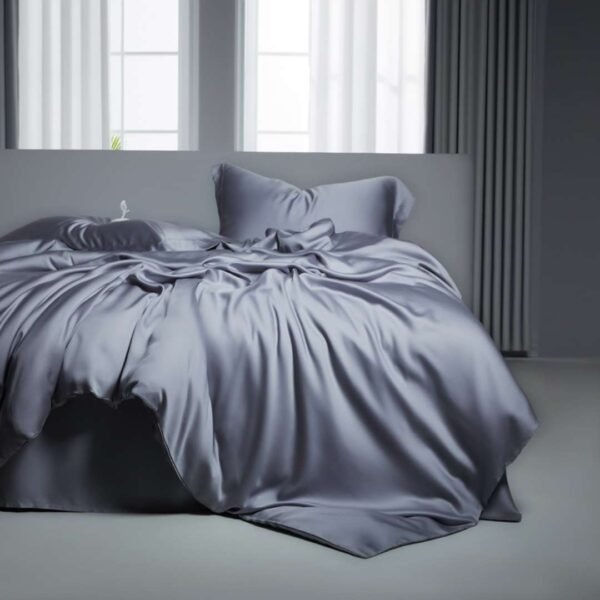 grey bedsheet